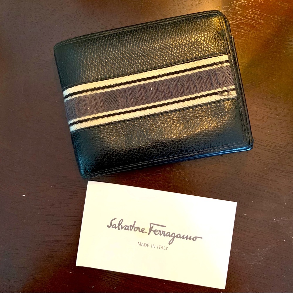Salvatore Ferragamo Black Leather Wallet
